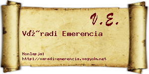 Váradi Emerencia névjegykártya